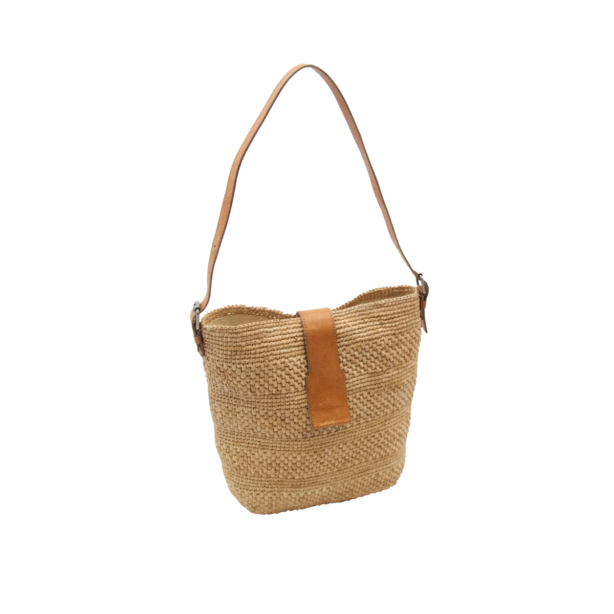 Alt sac raphia et cuir fait main à Madagascar