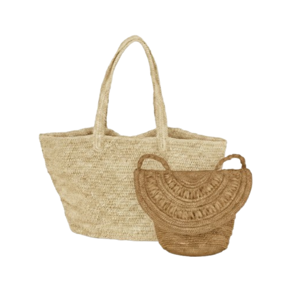 alt sac raphia fait main et pochette  thé et naturel